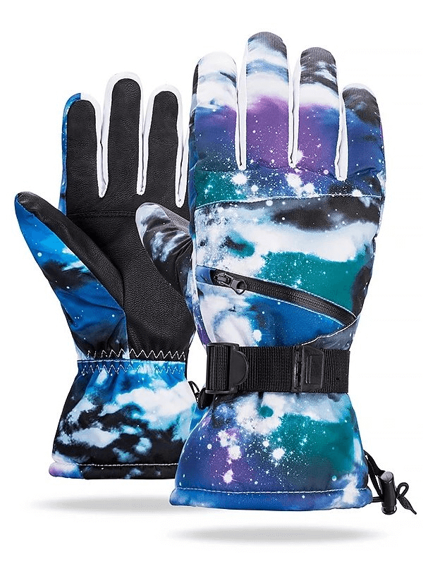 Colorful waterproof warm unisex gloves with adjustable buckle, perfect for extreme weather protection and thermal retention.